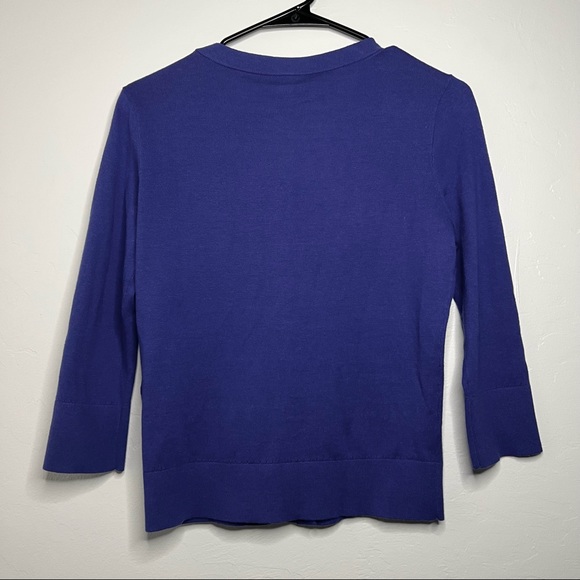 NEW Kate Spade Size Small New York Tokyo Grid Cardigan Emperoblue Knit Sweater - Picture 8 of 9